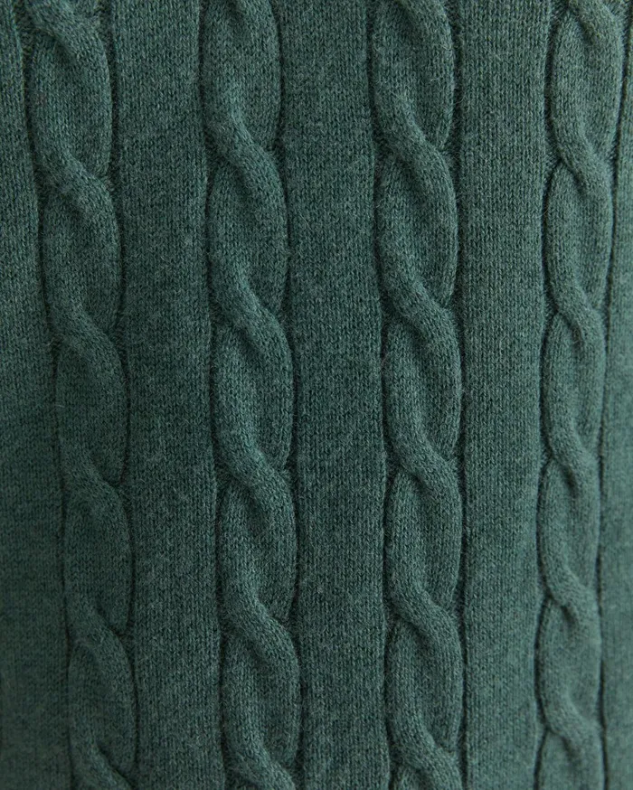 Men Sportscraft Jackets and Blazers Munro Cable Wool Quarter Zip Green Melange