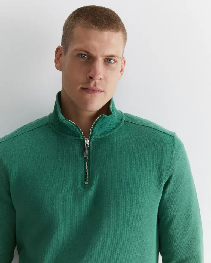Men Sportscraft Knitwear Branson Quarter Zip Dark Sage