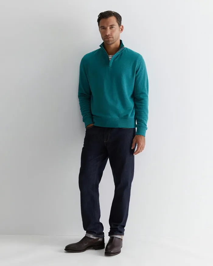 Men Sportscraft Knitwear Mont Quarter Zip Lake Blue