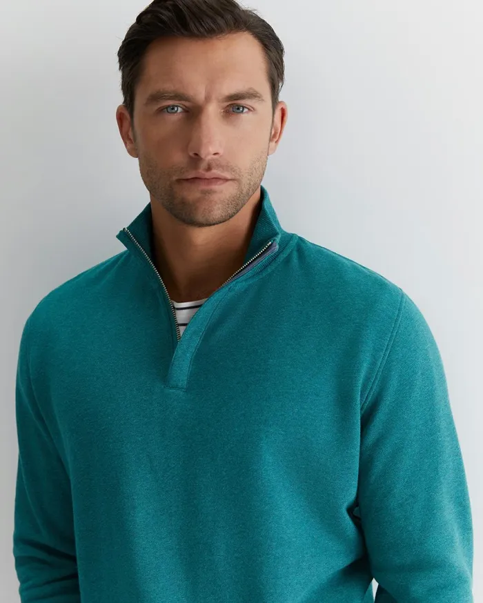 Men Sportscraft Knitwear Mont Quarter Zip Lake Blue