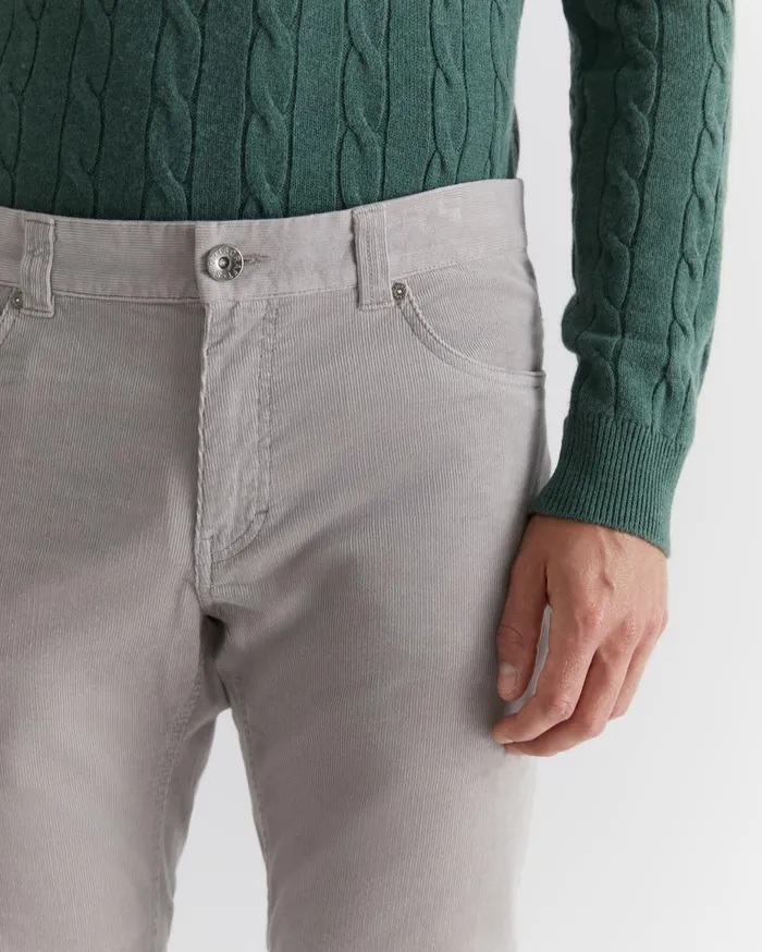 Men Sportscraft Pants Cooper Cord Misty Grey