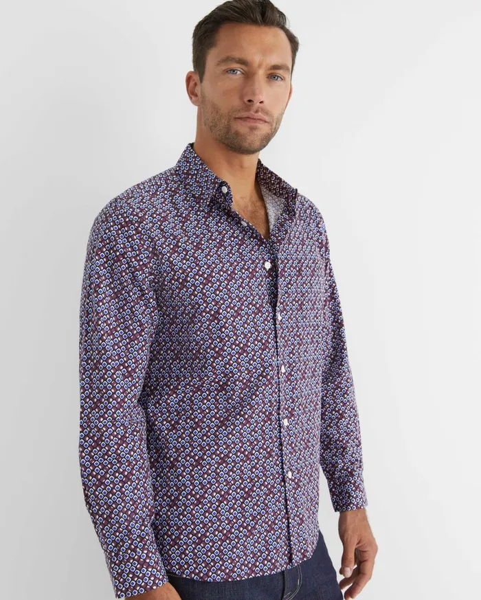 Men Sportscraft Shirts Azra Liberty Shirt Wineberry