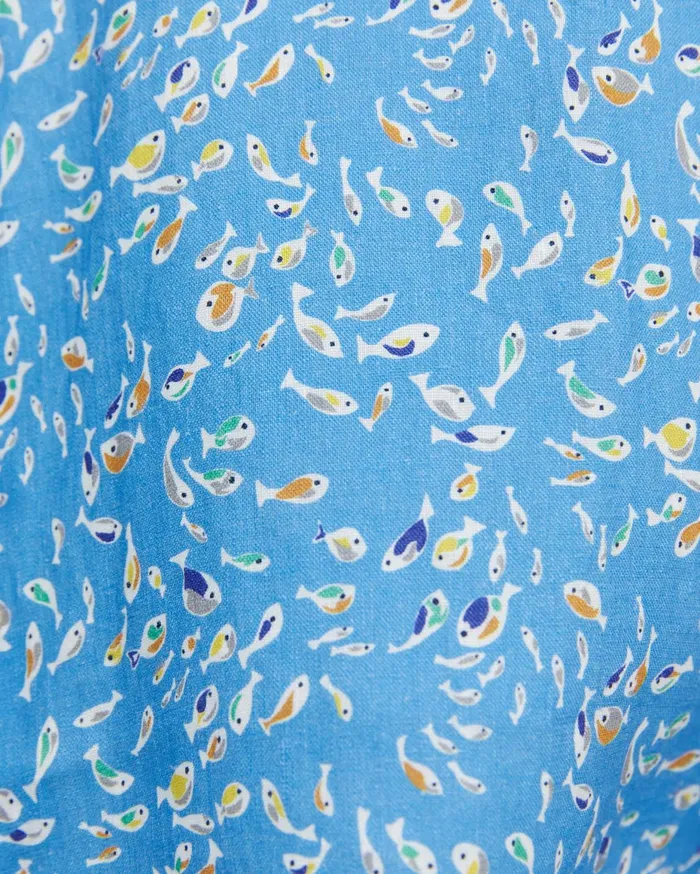 Men Sportscraft Shirts Bay Short Sleeve Liberty Shirt Blue Multi