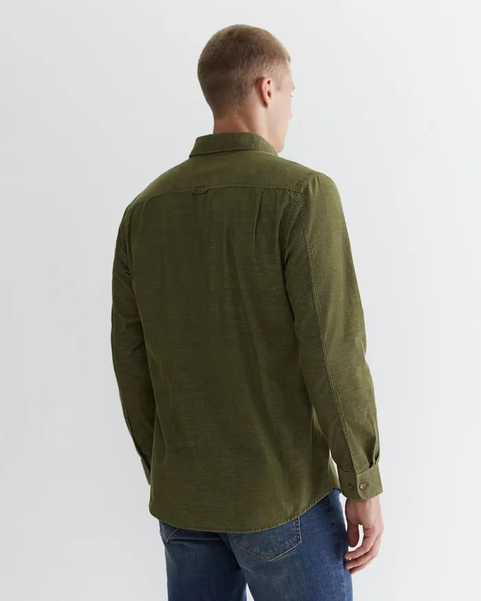 Men Sportscraft Shirts Cullen Cord Shirt Moss