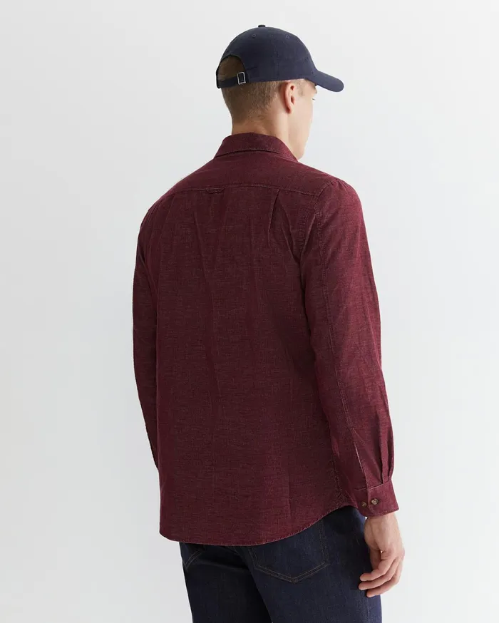 Men Sportscraft Shirts Cullen Cord Shirt Wineberry