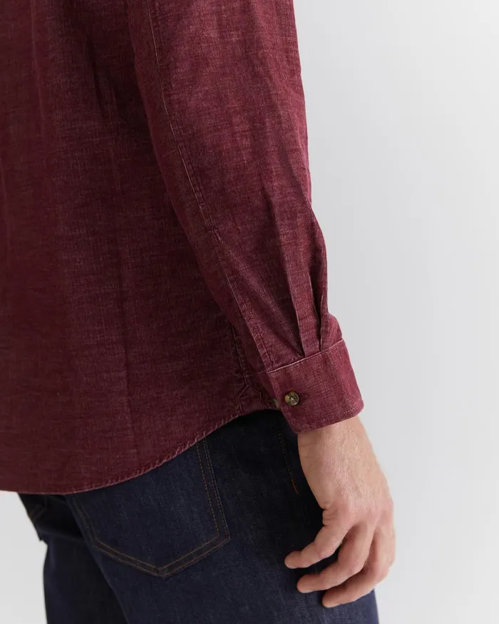 Men Sportscraft Shirts Cullen Cord Shirt Wineberry