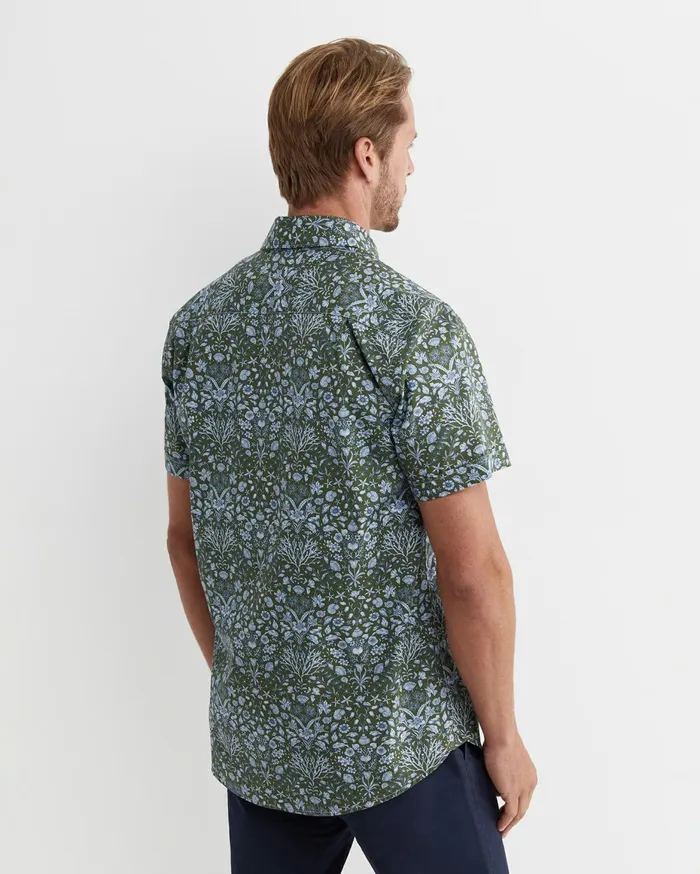 Men Sportscraft Shirts Lex Short Sleeve Liberty Shirt Khaki