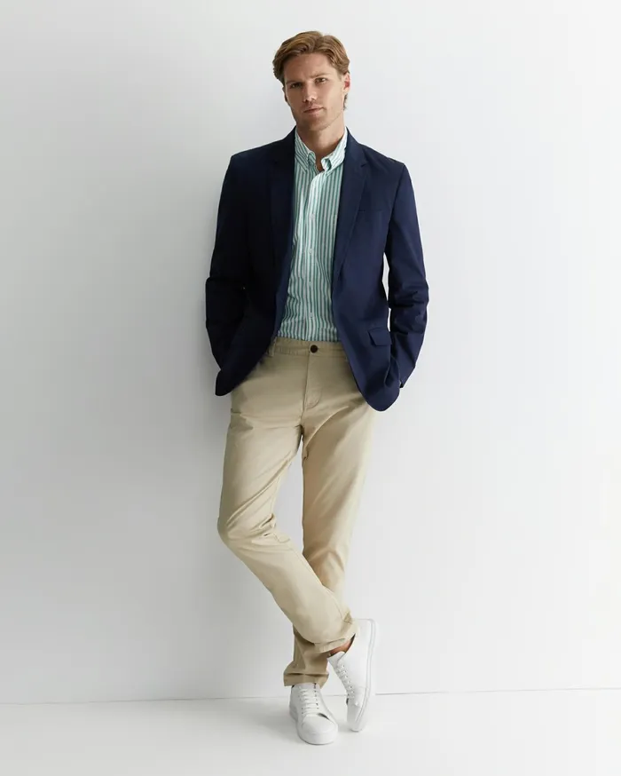 Men Sportscraft Shirts Stripe Oxford Shirt Foliage