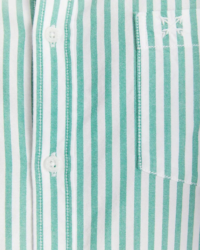 Men Sportscraft Shirts Stripe Oxford Shirt Foliage