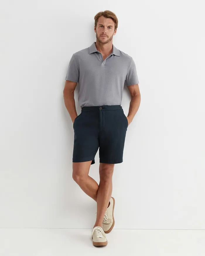Men Sportscraft TShirts and Polos Osborne Linen Blend Polo Grey