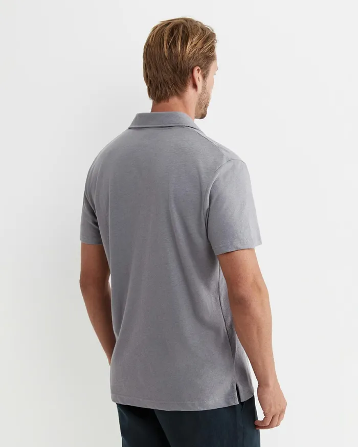 Men Sportscraft TShirts and Polos Osborne Linen Blend Polo Grey