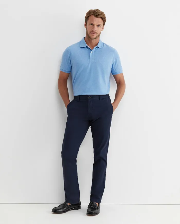 Men Sportscraft TShirts and Polos SC Melange Pique Polo Blue Melange