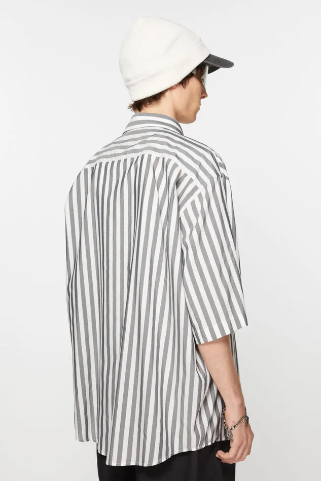 Men Stripe Buttonup Shirt Blackwhite Acne Studios Shirts