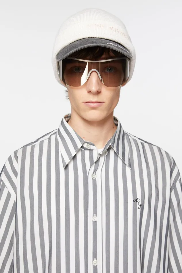 Men Stripe Buttonup Shirt Blackwhite Acne Studios Shirts