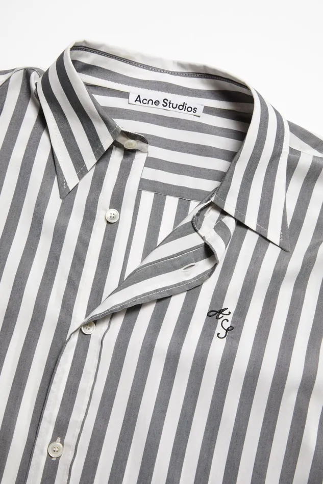 Men Stripe Buttonup Shirt Blackwhite Acne Studios Shirts