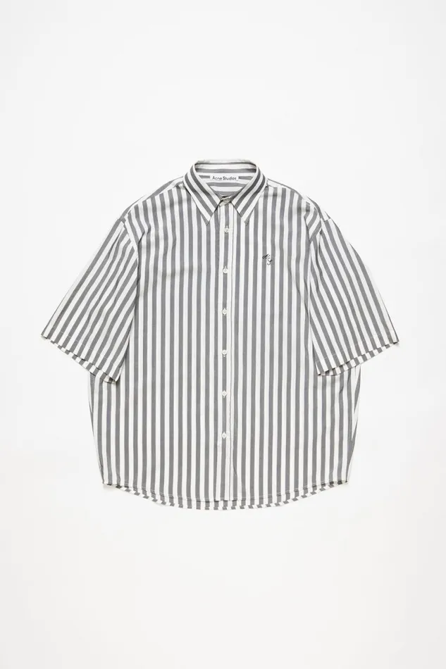 Men Stripe Buttonup Shirt Blackwhite Acne Studios Shirts