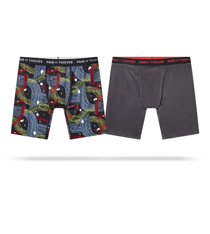 Men Superfit Long Boxer Briefs Black Charcoal Underwear 2 Pack Pair Of Thieves Long Boxer Briefs Men Superfit Long Boxer Briefs Black Charcoal Underwear 2 Pack Pair Of Thieves Long Boxer Briefs