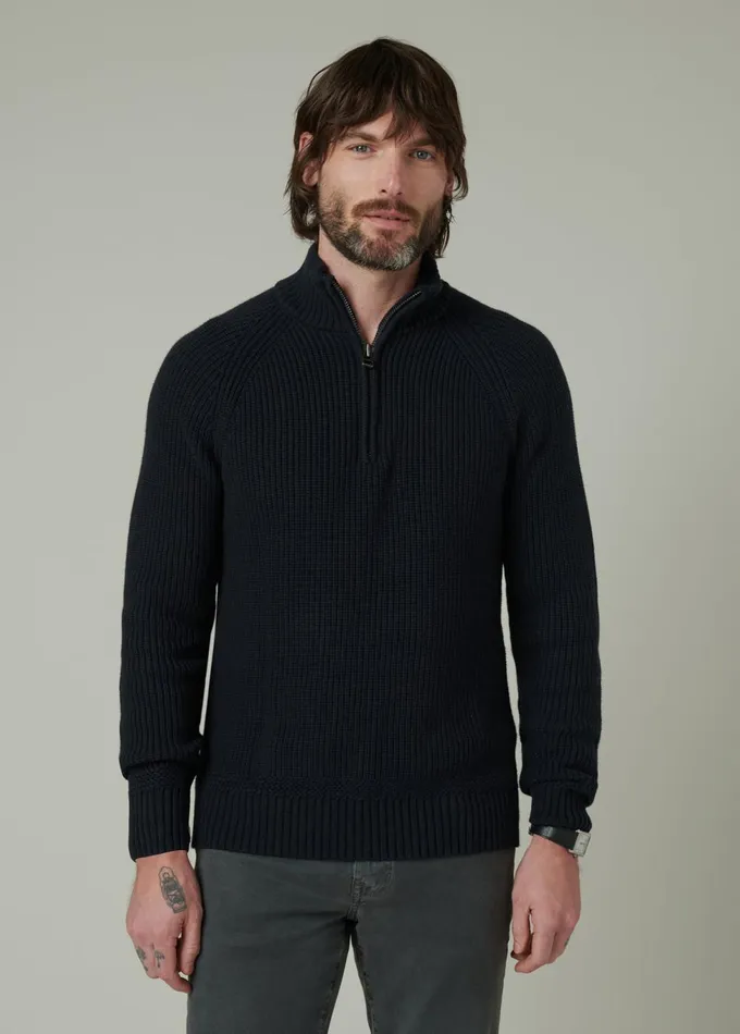 Men Sweaters Hoodies Joe039s Jeans ARCHIE QUARTER ZIP SWEATER Black