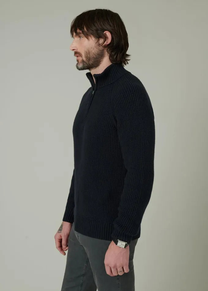 Men Sweaters Hoodies Joe039s Jeans ARCHIE QUARTER ZIP SWEATER Black