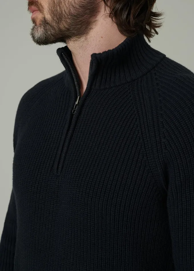 Men Sweaters Hoodies Joe039s Jeans ARCHIE QUARTER ZIP SWEATER Black