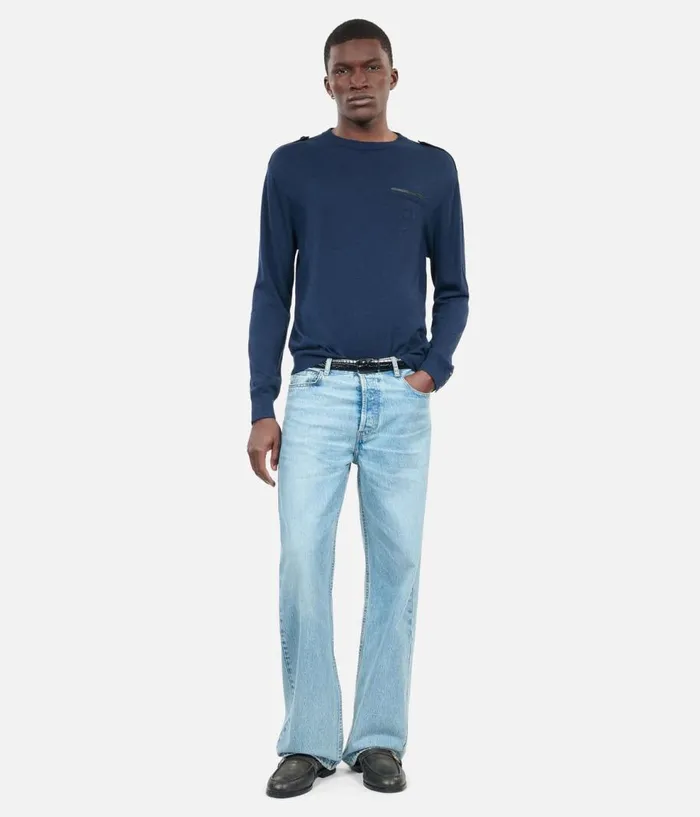 Men Sweaters THE KOOPLES Blue Merino Wool Sweater