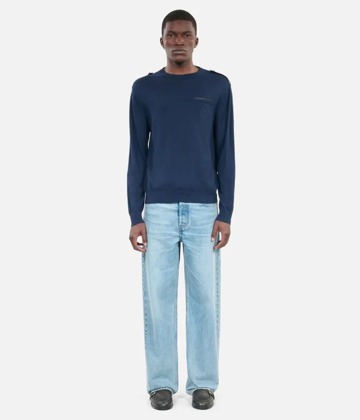 Men Sweaters THE KOOPLES Blue Merino Wool Sweater