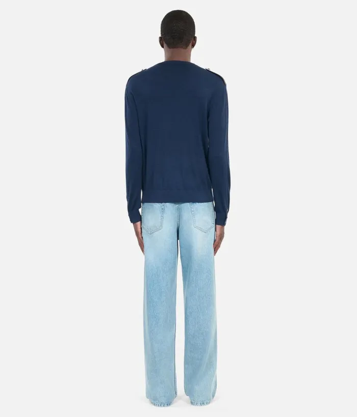 Men Sweaters THE KOOPLES Blue Merino Wool Sweater