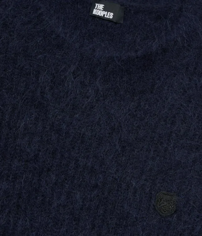 Men Sweaters THE KOOPLES Navy Blue Mohair And Wool Sweater Men Sweaters THE KOOPLES Navy Blue Mohair And Wool Sweater