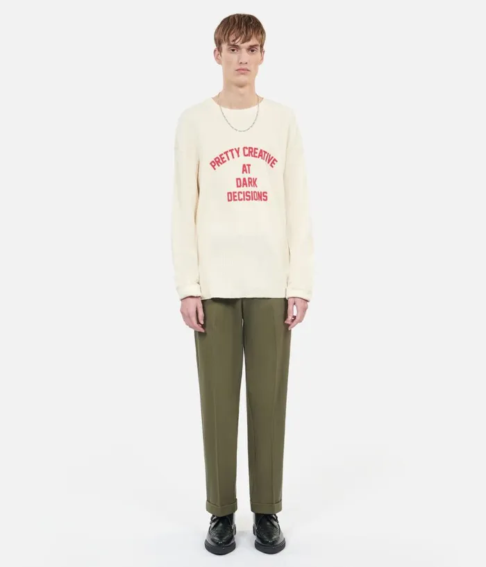 Men Sweatshirts and Sweatpants THE KOOPLES Pretty Creative Serigraphy Ecru Sweatshirt