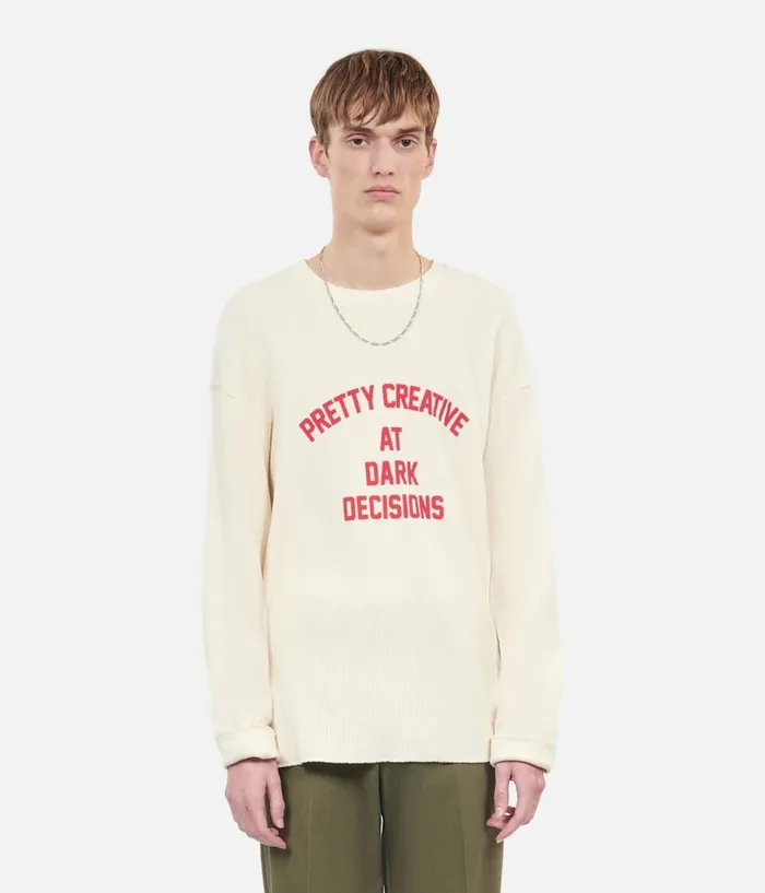 Men Sweatshirts and Sweatpants THE KOOPLES Pretty Creative Serigraphy Ecru Sweatshirt