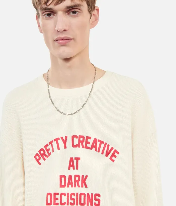 Men Sweatshirts and Sweatpants THE KOOPLES Pretty Creative Serigraphy Ecru Sweatshirt