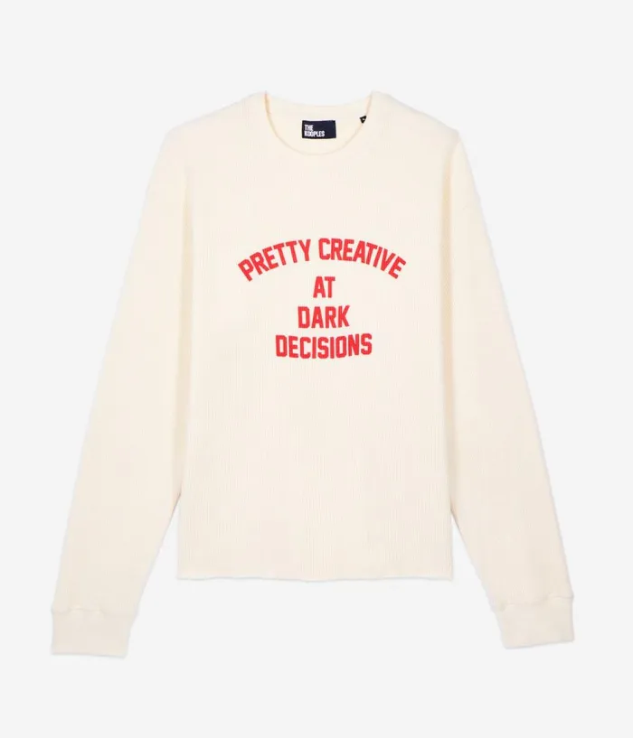 Men Sweatshirts and Sweatpants THE KOOPLES Pretty Creative Serigraphy Ecru Sweatshirt