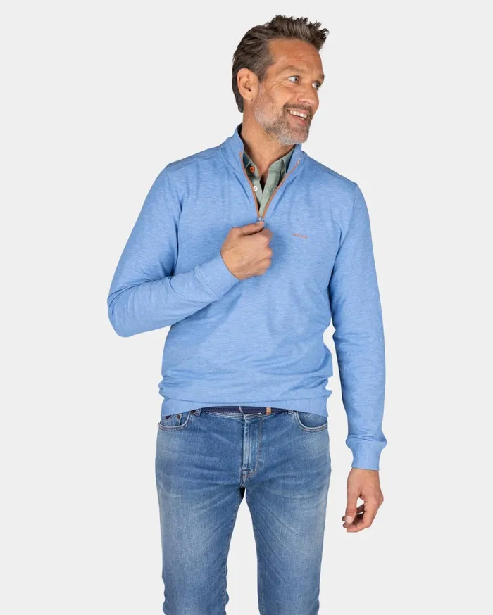 Men Sweatshirts NZA New Zealand Auckland Light Blue HalfZip Sweater 8211 Frozen Blue