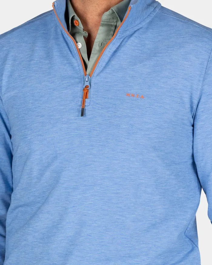 Men Sweatshirts NZA New Zealand Auckland Light Blue HalfZip Sweater 8211 Frozen Blue