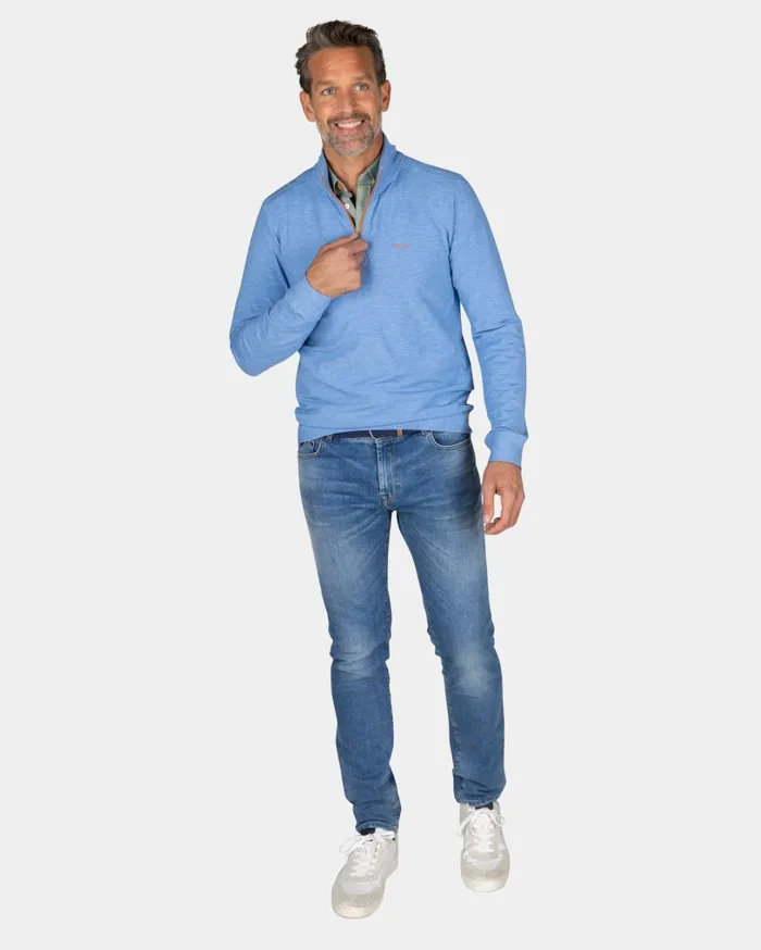 Men Sweatshirts NZA New Zealand Auckland Light Blue HalfZip Sweater 8211 Frozen Blue