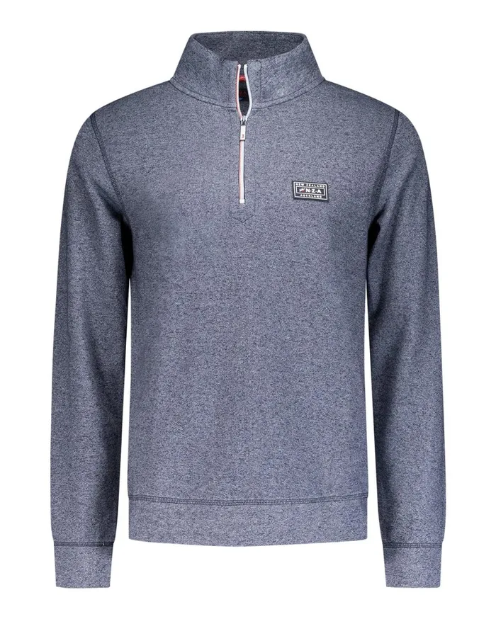 Men Sweatshirts NZA New Zealand Auckland Sporty Dark Blue Sweater With HalfZip 8211 Winter Navy
