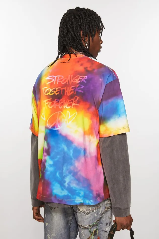 Men Tshirt Stronger Together Forever Multicolor Acne Studios Tshirts