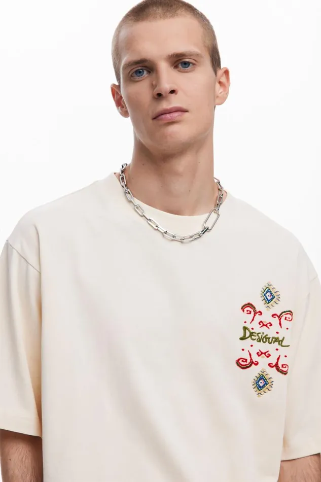 Men Tshirts Desigual Ethnic Shortsleeve Tshirt