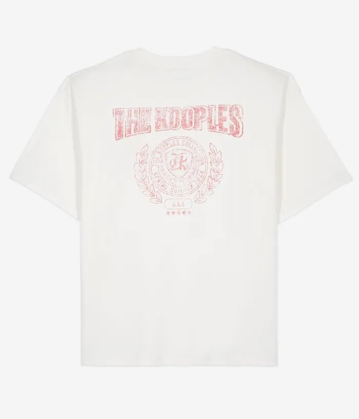 Men Tshirts THE KOOPLES Ecru Tshirt With Blazon Serigraphy