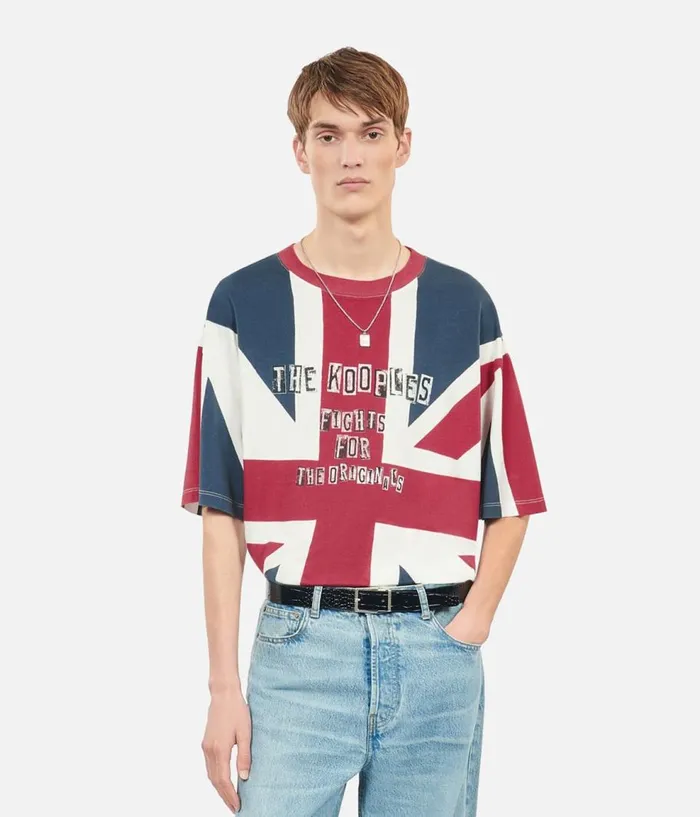 Men Tshirts THE KOOPLES UK Flag Printed Tshirt Men Tshirts THE KOOPLES UK Flag Printed Tshirt