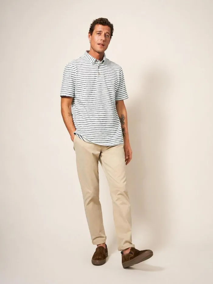 Men TSHIRTS White Stuff Fine Stripe Cotton Polo Shirt Natural White Men TSHIRTS White Stuff Fine Stripe Cotton Polo Shirt Natural White