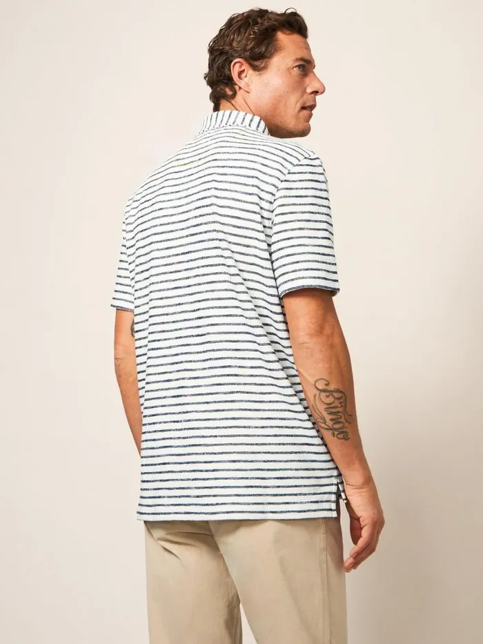 Men TSHIRTS White Stuff Fine Stripe Cotton Polo Shirt Natural White Men TSHIRTS White Stuff Fine Stripe Cotton Polo Shirt Natural White