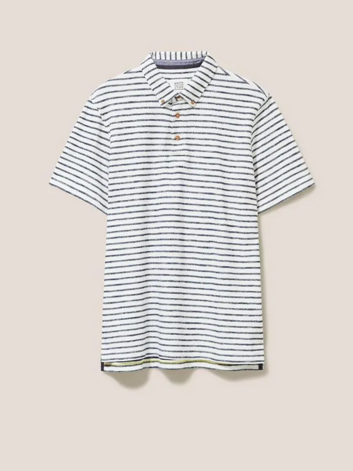 Men TSHIRTS White Stuff Fine Stripe Cotton Polo Shirt Natural White Men TSHIRTS White Stuff Fine Stripe Cotton Polo Shirt Natural White