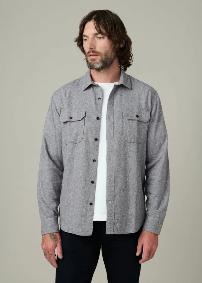 Men Tops Tees Joe039s Jeans CHESTER FLANNEL SHIRT Heather Grey