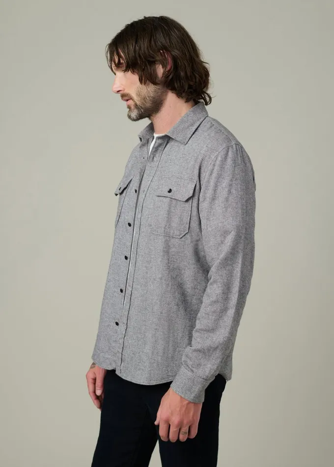 Men Tops Tees Joe039s Jeans CHESTER FLANNEL SHIRT Heather Grey