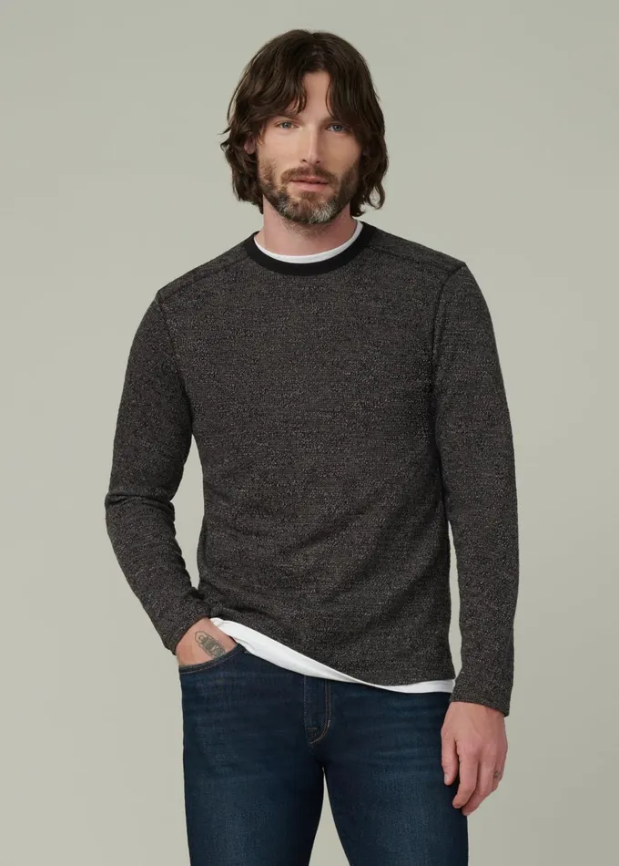 Men Tops Tees Joe039s Jeans TATE LONG SLEEVE CREWNECK Black