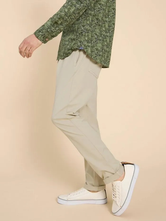 Men TROUSERS White Stuff Palmer Drawstring Chino Light Natural