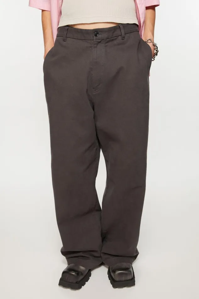 Men Twill Trousers Stone Black Acne Studios Trousers