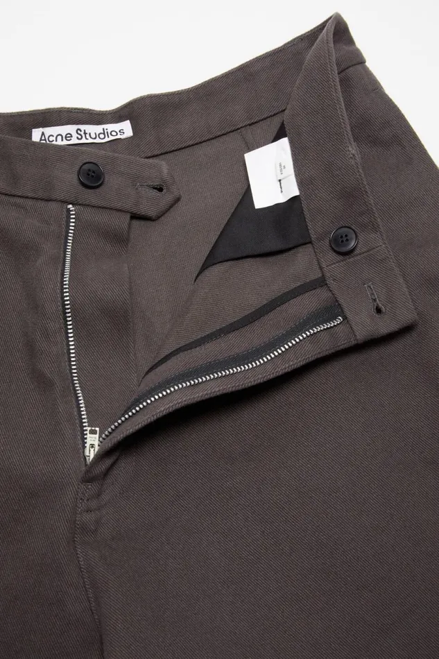 Men Twill Trousers Stone Black Acne Studios Trousers