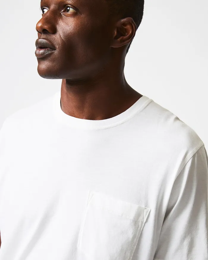 Men Washed Tee White Billy Reid Polos Tees and Henleys